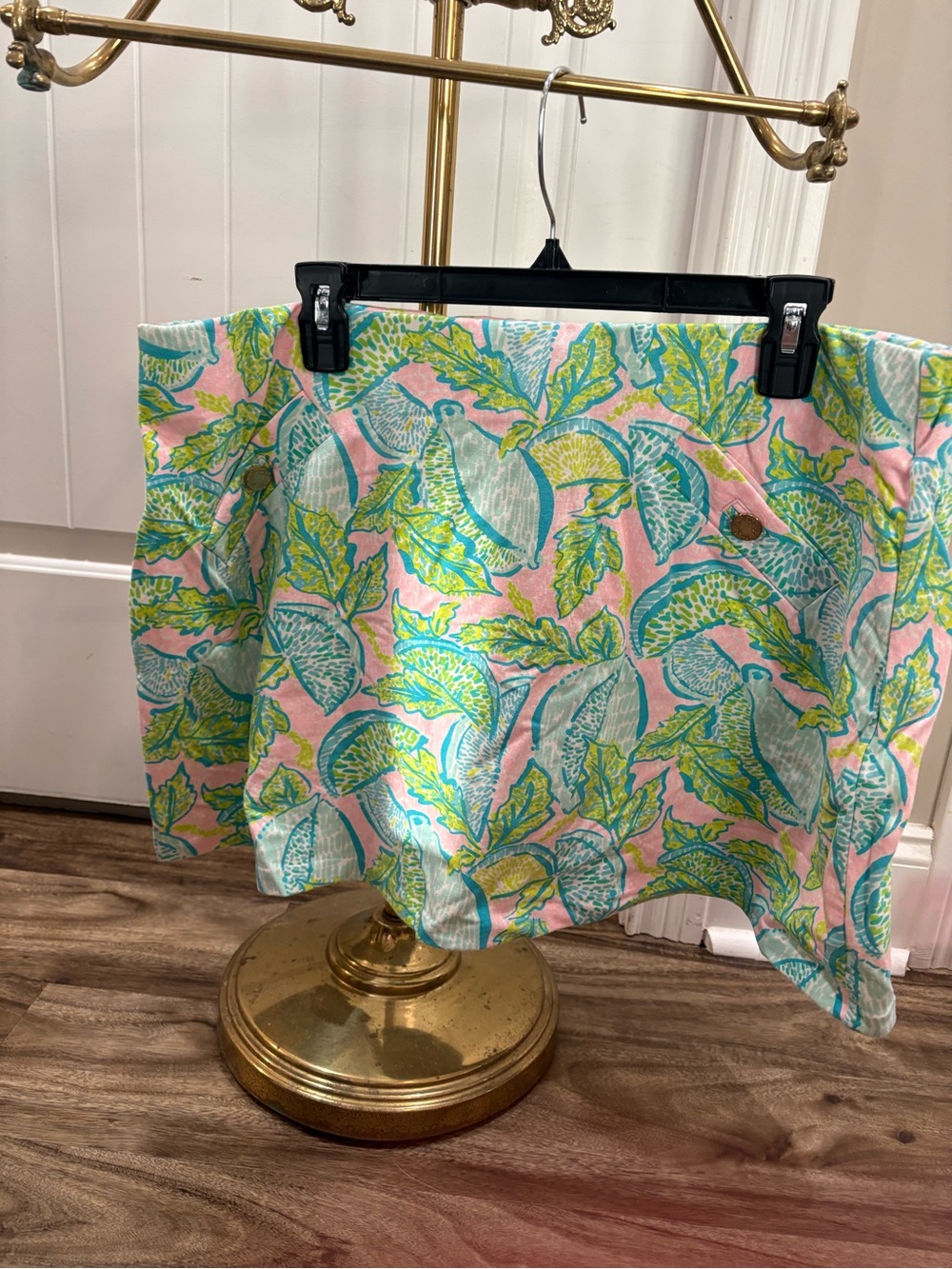 Lilly Pulitzer Pink Tropical Leaf Mini Skort